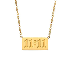11:11 platten Halskette 18-Karat Vergoldet