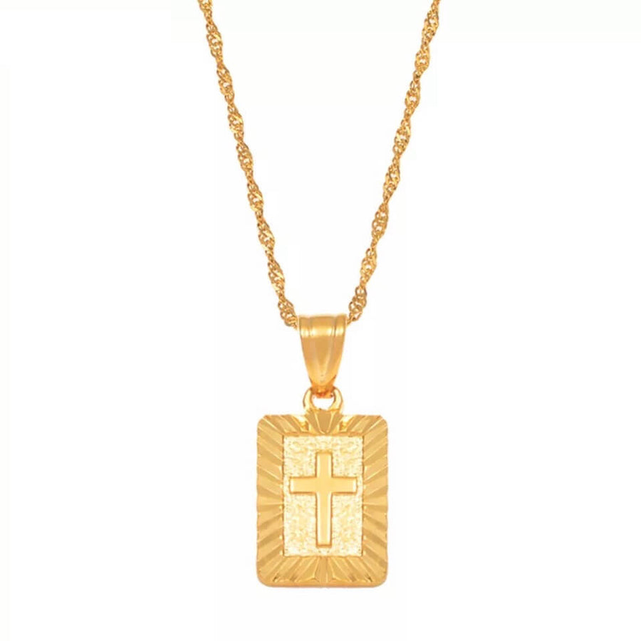 18K Gold Faith Halskette mit wunderschönem Kreuz-Anhänger, um Ihren Glauben stilvoll zum Ausdruck zu bringen, ein zeitloses Symbol der spirituellen Verbundenheit und Hoffnung