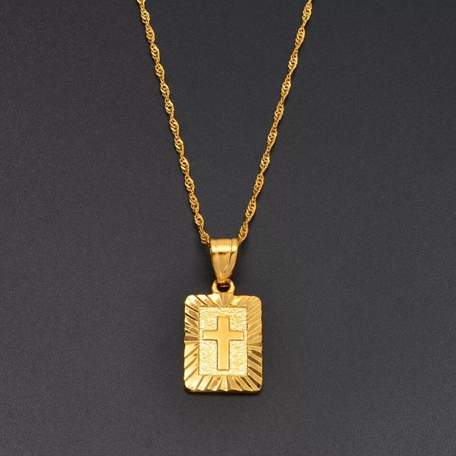 18K Gold Faith Halskette mit wunderschönem Kreuz-Anhänger, um Ihren Glauben stilvoll zum Ausdruck zu bringen, ein zeitloses Symbol der spirituellen Verbundenheit und Hoffnung