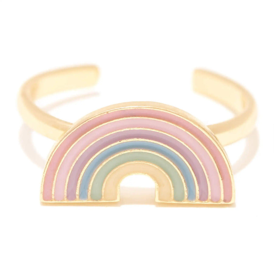 Verstellbarer Harmony Rainbow Ring - Ein funkelnder Regenbogenring für einen farbenfrohen Look.