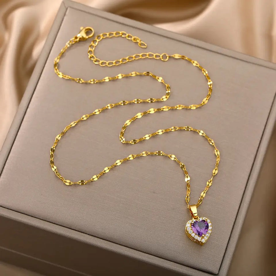 Purple Heart Halskette | 18K Vergoldung