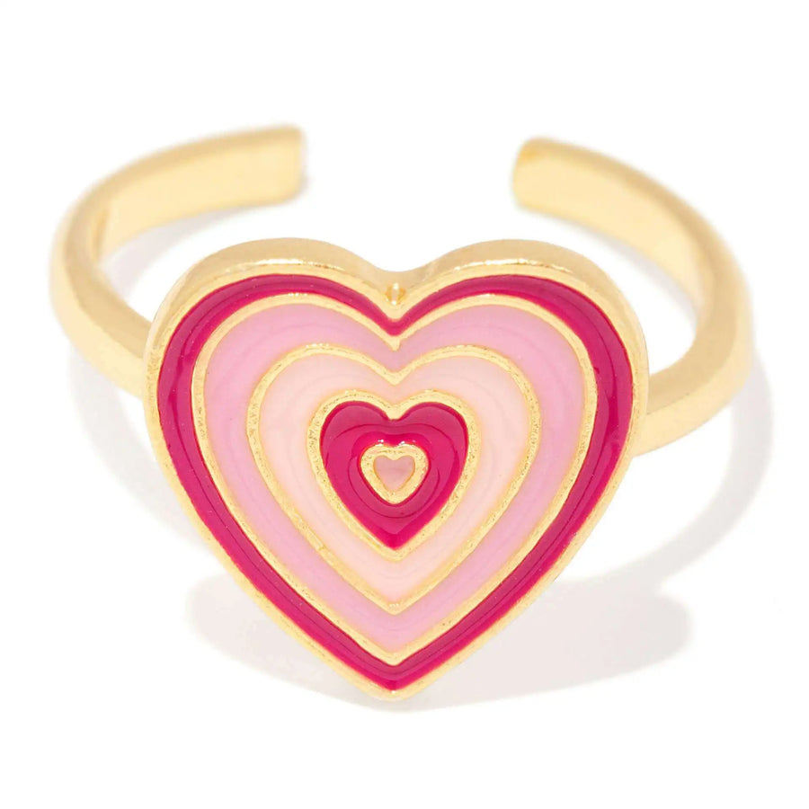 Love Burst Heart Ring - Ein verstellbarer Ring mit herzförmigem Design in Rosa Gold für eine romantische Ausstrahlung.