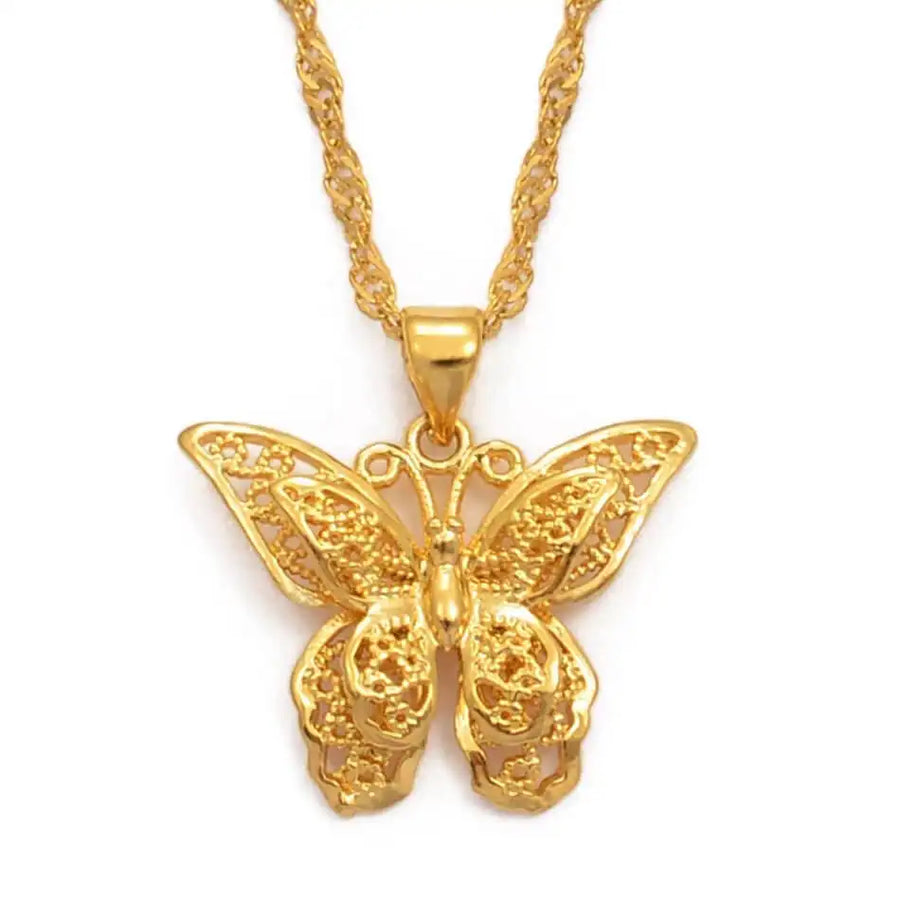 Mariposa Halskette aus 18K Gold mit verziertem Schmetterling - Ein elegantes Schmuckstück für einen zauberhaften Look.