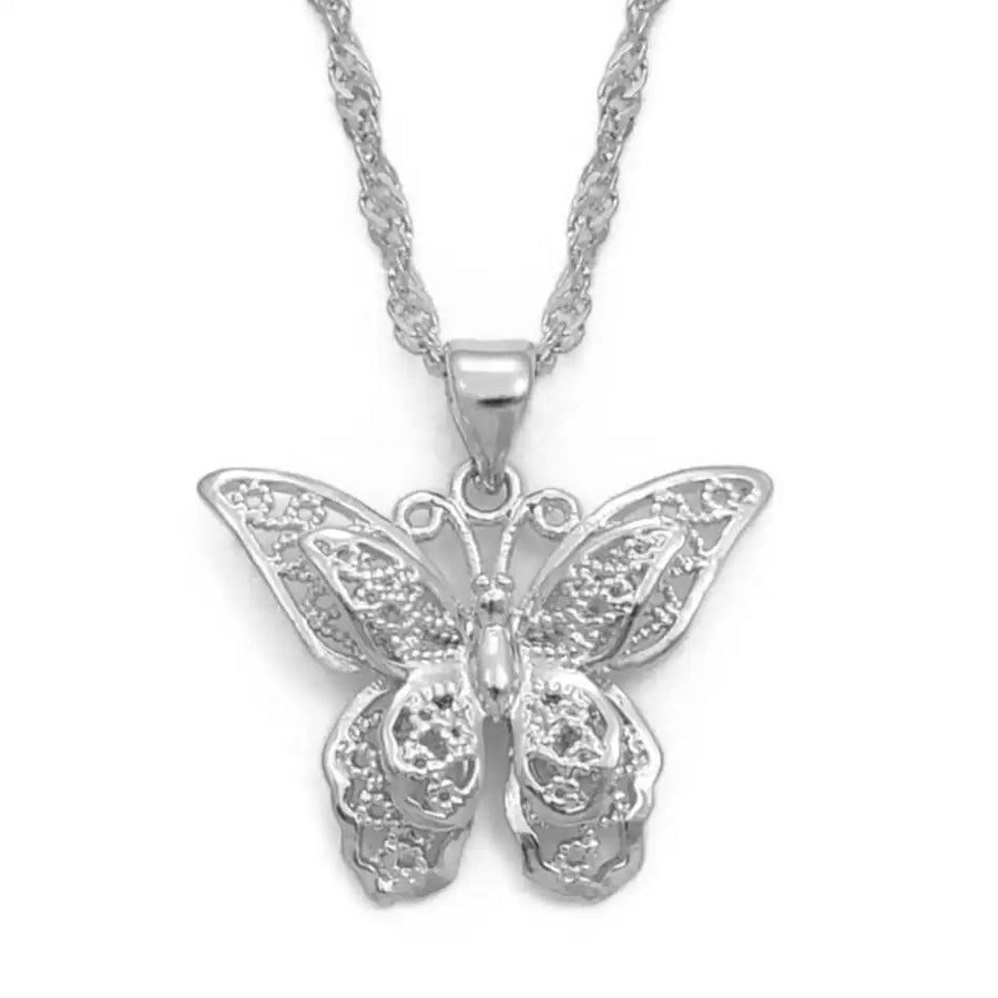 Mariposa Halskette aus Silber mit verziertem Schmetterling - Ein elegantes Schmuckstück für einen zauberhaften Look.