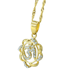OM Halskette mit dem hinduistischen Symbol, verziert mit 18K Gold und Zirkonia - Ein spirituelles Schmuckstück mit tiefer Bedeutung.