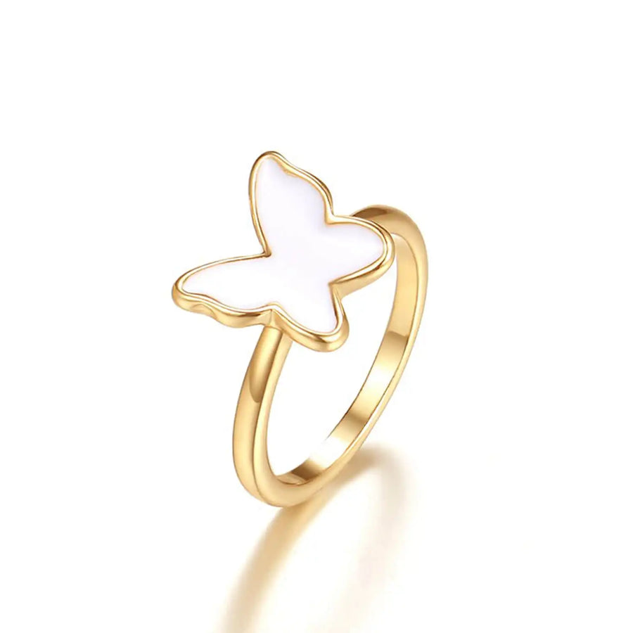 White Butterfly Ring