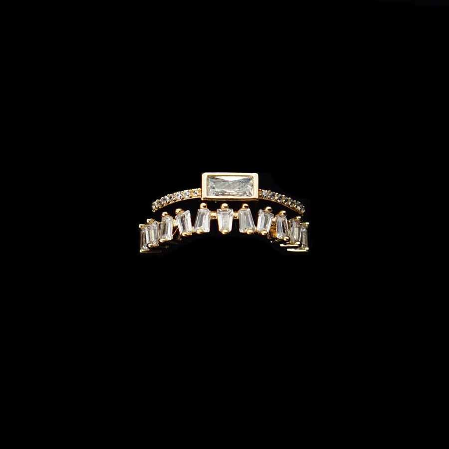 Zirkonia 18K Gold Ring - Tief verliebt mit weißem Stein für einen eleganten und glamourösen Look