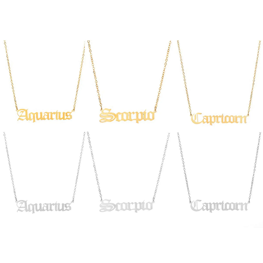 Zodiac Halskette mit Sternzeichen - Einzigartige Halskette aus Gold und Edelstahl mit den Sternzeichen Wassermann, Skorpion und Steinbock, um Ihre Persönlichkeit stilvoll zu präsentieren.