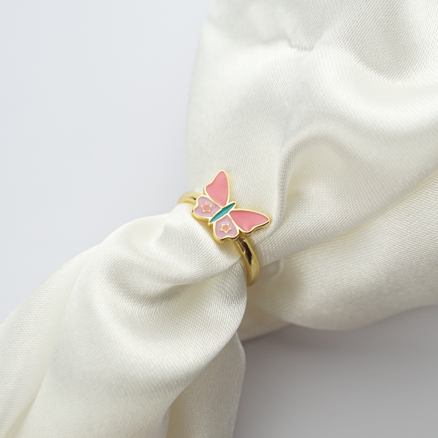 18k Gold Celest Butterfly Ring in Pink und Rosa - Stilvolle Schönheit und zarte Grazie