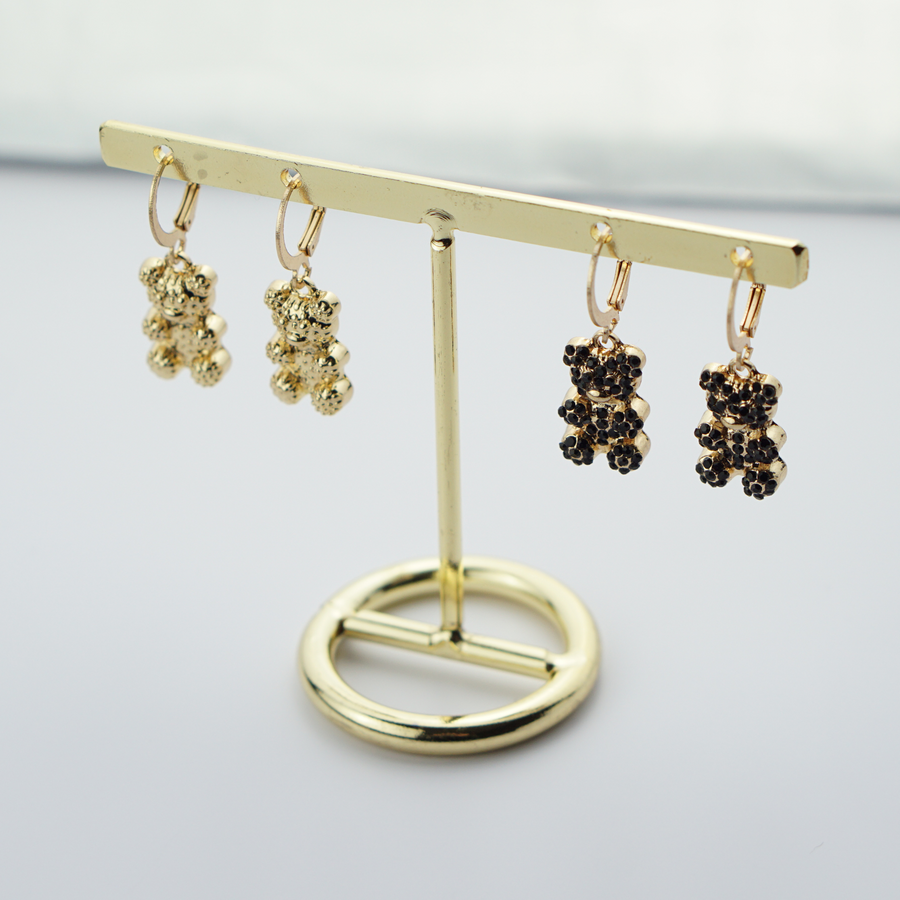 Ohrringe mit Bärenmotiv und Kristallen, aus 18K Gold, ein funkelndes Accessoire, das Eleganz und Stil verkörpert
